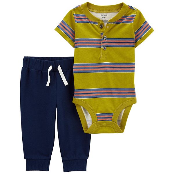 Baby Boy Lapel Solid Bodysuit Combo Striped Graphic Crotch Overall Sets
