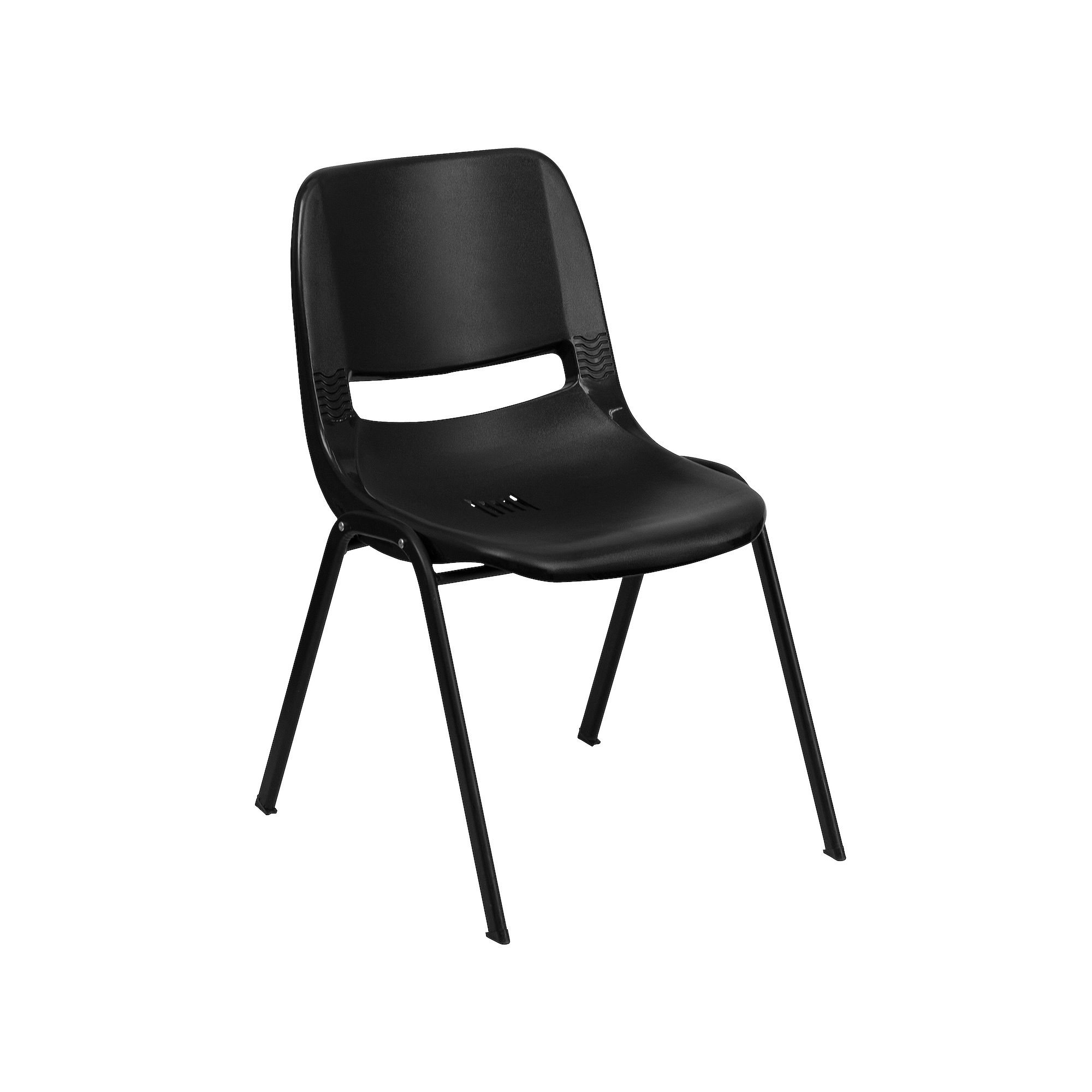 Flash Furniture Hercules Series 24.5-in. Kids Shell Stack Chair, Black Pla