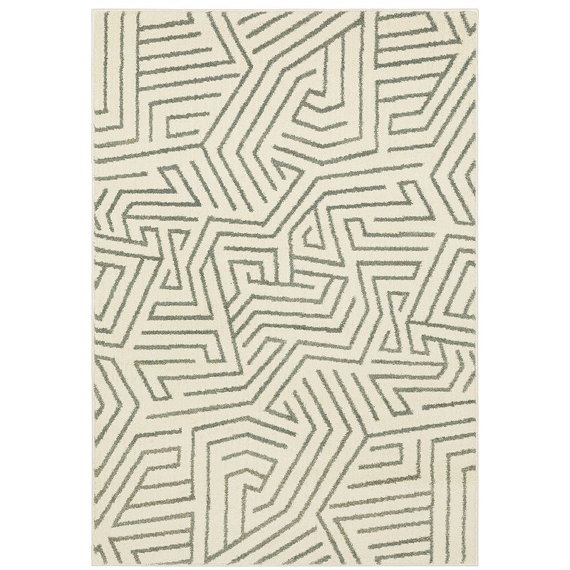 StyleHaven Salinas Modern Geometric Area Rug, Beig/Green, 10X13 Ft