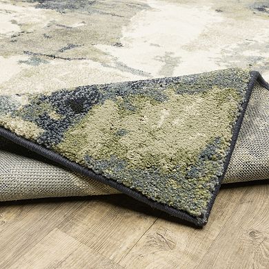 StyleHaven Salinas Contemporary Blue Abstract Area Rug