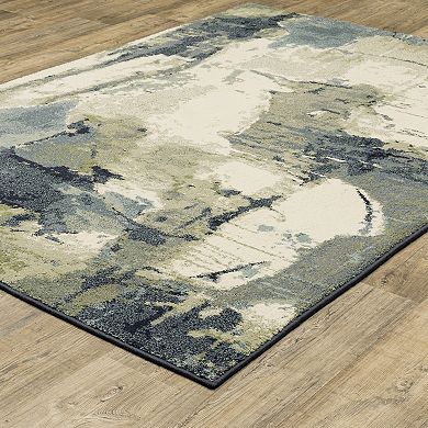 StyleHaven Salinas Contemporary Blue Abstract Area Rug