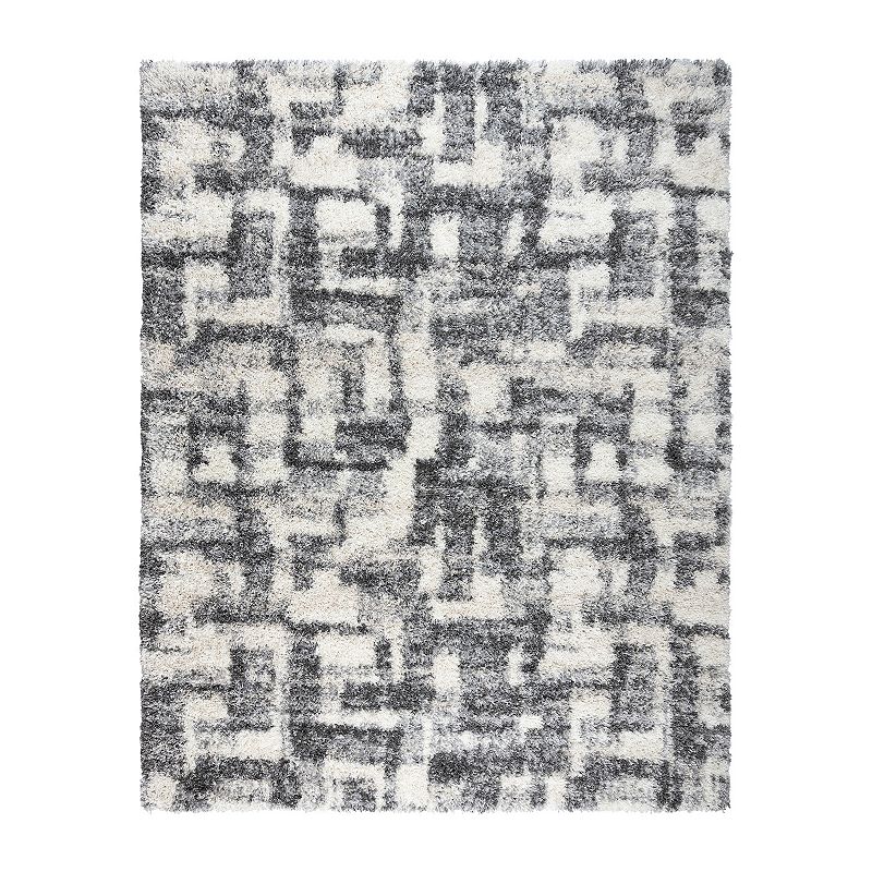 Gertmenian Anjou Abstract Shag Rug, Gray