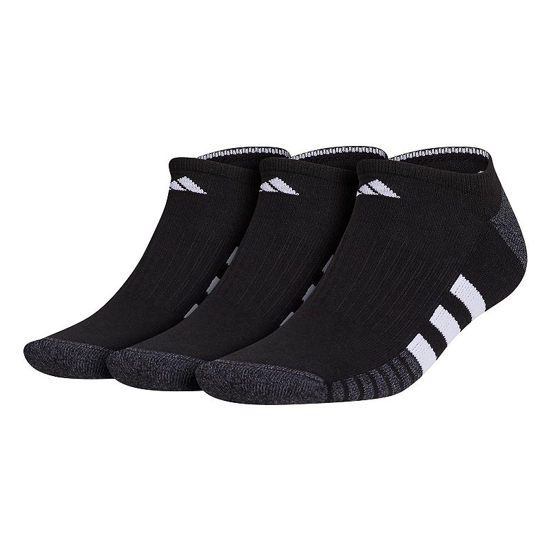 Mens adidas Cushioned 3.0 3-Pack No Show Socks, Size: 12-15, Black