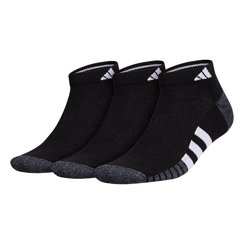 Mens adidas Cushioned 3.0 3-Pack Low Cut Socks, Size: 12-15, Black