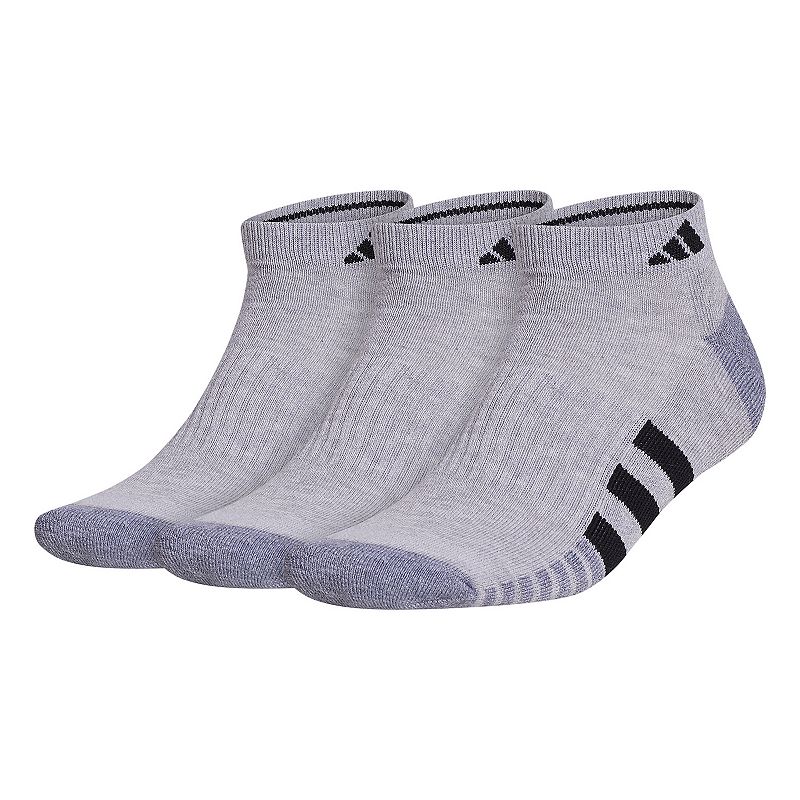 Mens adidas Cushioned 3.0 3-Pack Low Cut Socks, Size: 12-15, Light Grey