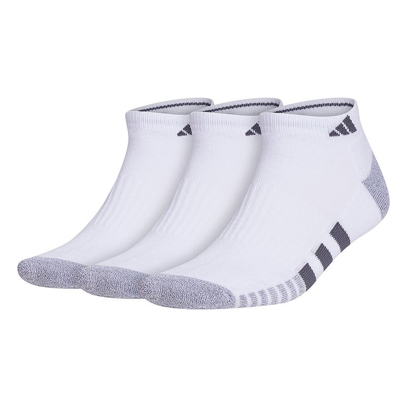 Mens adidas Cushioned 3.0 3-Pack Low Cut Socks, Size: 6-12, White