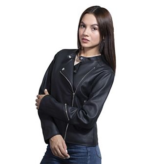 Women's Nine West Faux Leather Moto Jacket