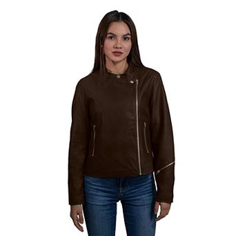 Women's Nine West Faux Leather Moto Jacket