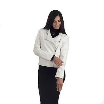 Women's Nine West Faux Leather Moto Jacket