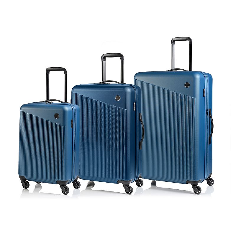 Champs Astro Collection 3-Piece Hardside Spinner Luggage, Blue, 3 Pc Set