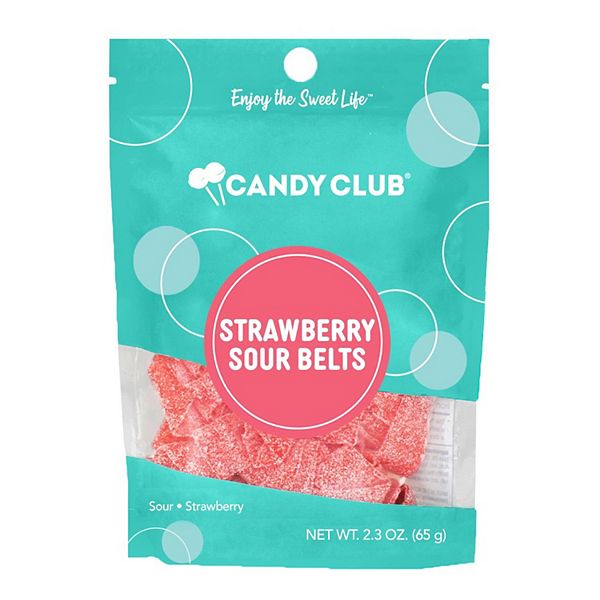 Candy Club Strawberry Sour Belts Candy Bag