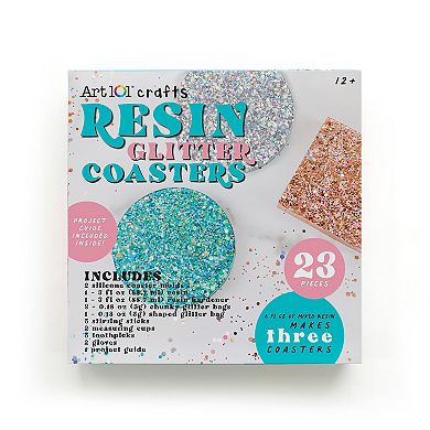 Art 101 Crafts Resin Glitter Coasters with 23 Pieces