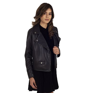 Women's Lee® Faux-Leather Biker Jacket