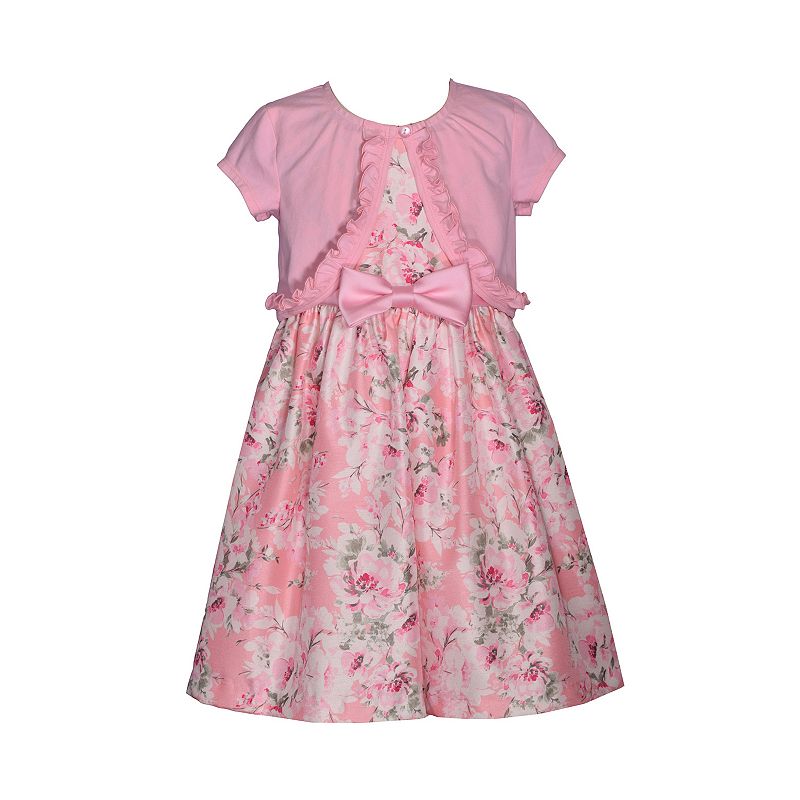 Toddler Girl Bonnie Jean Cardigan & Shantung Dress Set, Toddler Girls, Siz