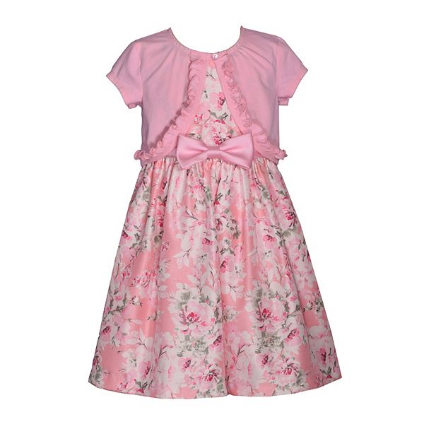 Baby & Toddler Girl Bonnie Jean Cardigan & Shantung Dress Set