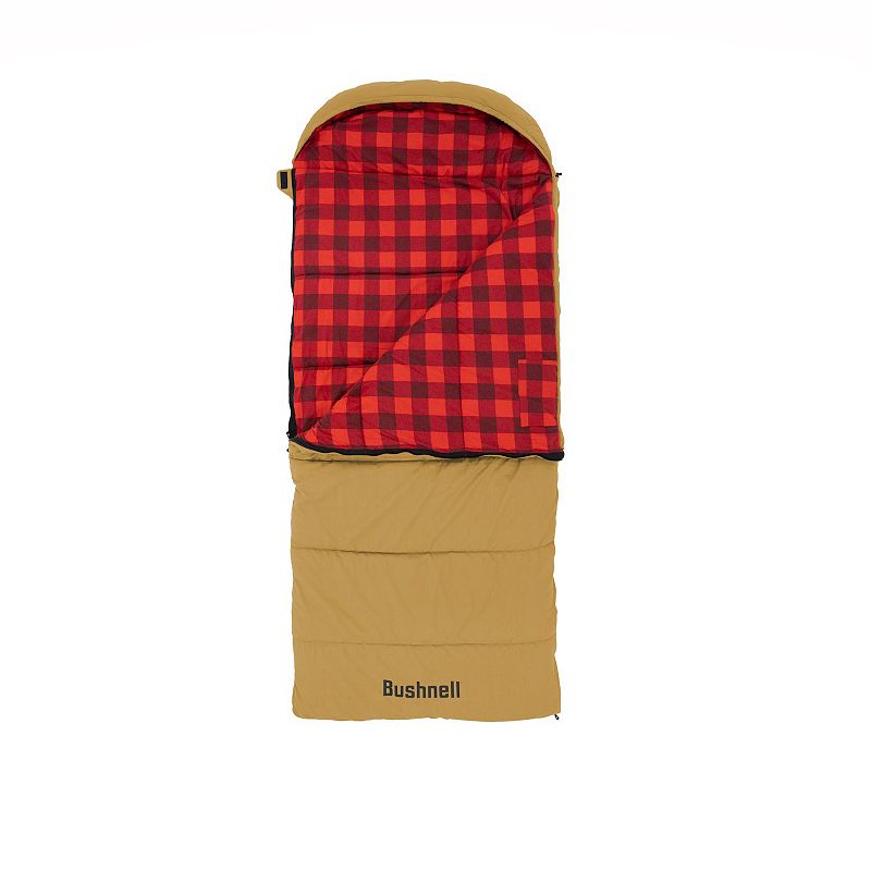 Bushnell 20°F Hooded Canvas Sleeping Bag, Red