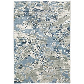 StyleHaven Emery Contemporary Blue Abstract Area Rug