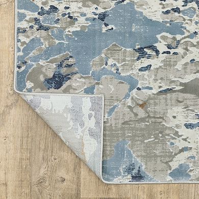 StyleHaven Emery Contemporary Blue Abstract Area Rug