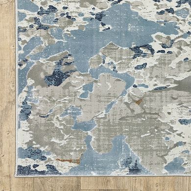 StyleHaven Emery Contemporary Blue Abstract Area Rug
