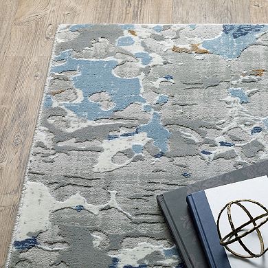 StyleHaven Emery Contemporary Blue Abstract Area Rug