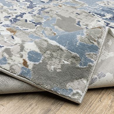 StyleHaven Emery Contemporary Blue Abstract Area Rug