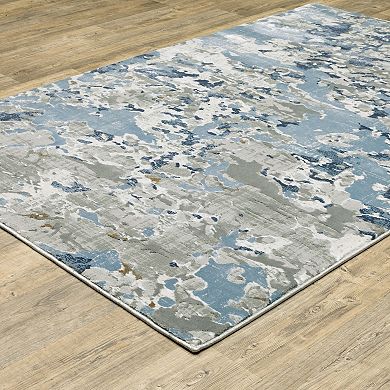 StyleHaven Emery Contemporary Blue Abstract Area Rug