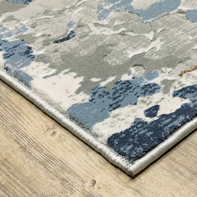 StyleHaven Emery Contemporary Blue Abstract Area Rug