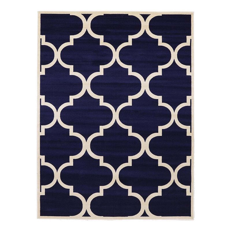 Unique Loom Austin Trellis Rug, Blue, 8Ft Sq