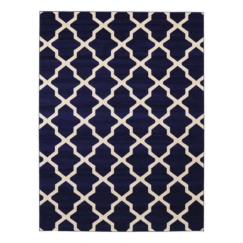 Unique Loom San Antonio Trellis Rug, Blue, 8Ft Rnd