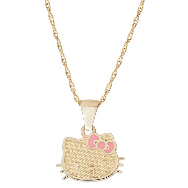 Hello Kitty 10k Gold Pendant Necklace