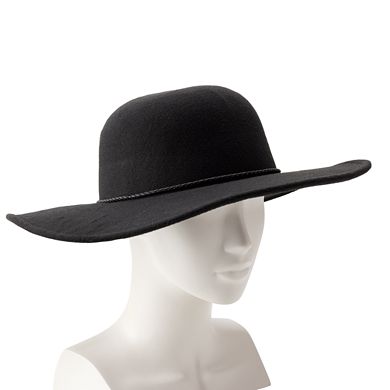 Women's Nine West Vegan Leather Braid Floppy Hat