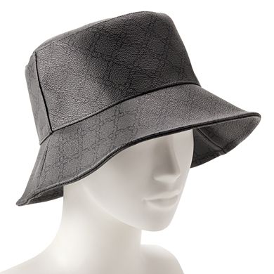 Women's Nine West Vegan Leather Lattice Pattern Bucket Hat