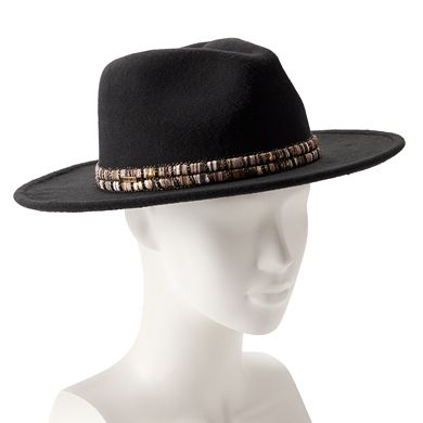 Women's Nine West Felt Multi-Color Trim Panama Hat