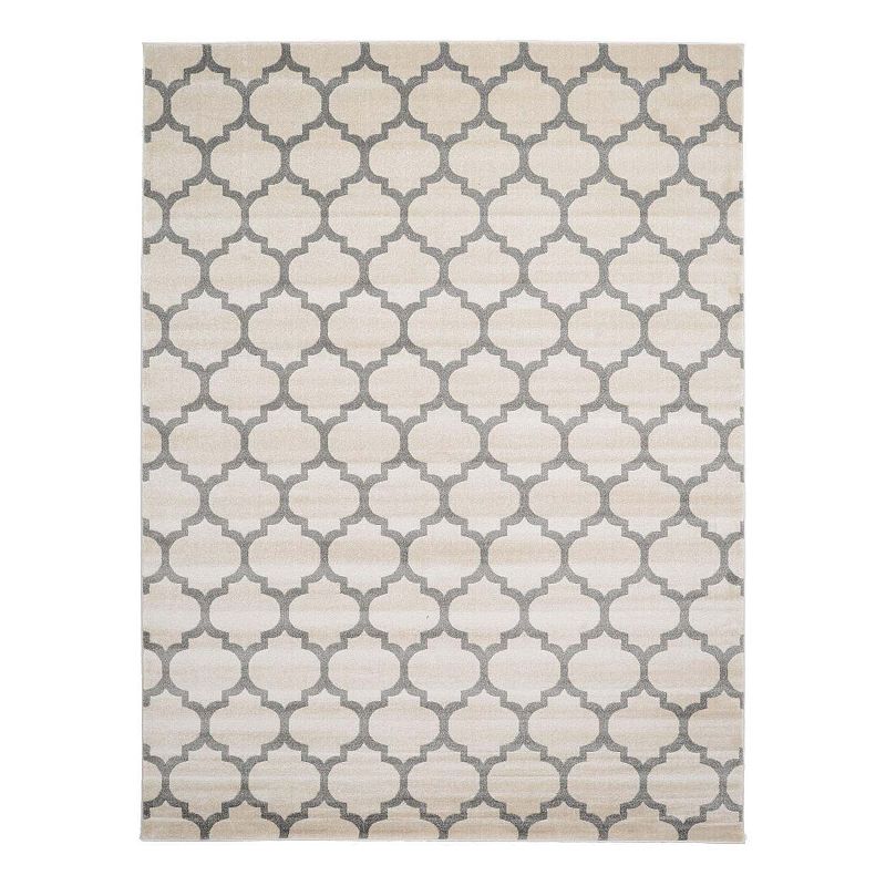 Unique Loom Philadelphia Trellis Rug, Beig/Green, 10Ft Rnd