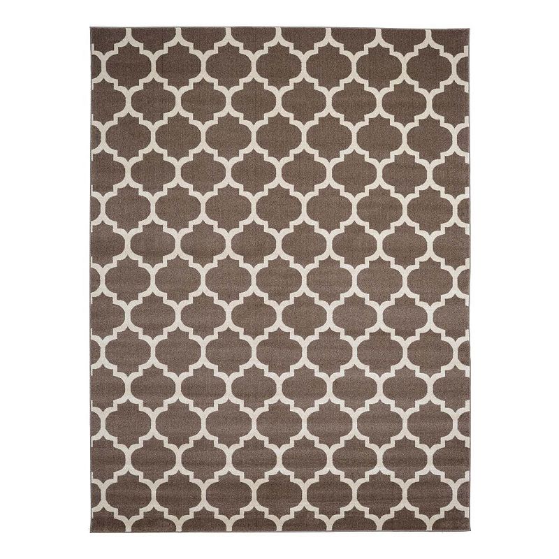 Unique Loom Philadelphia Trellis Rug, Brown, 10Ft Rnd