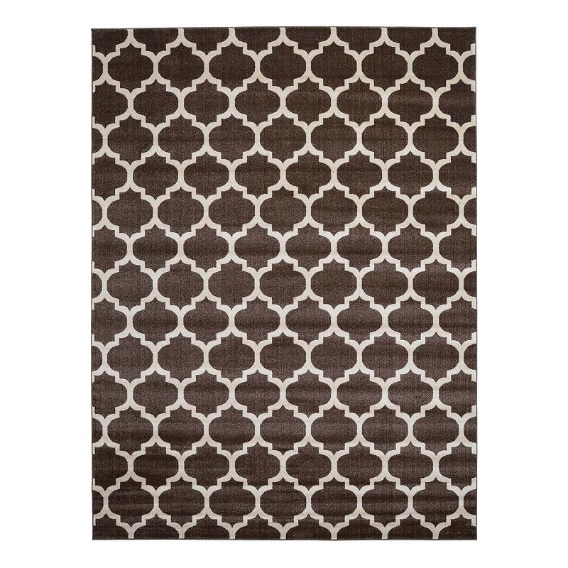 Unique Loom Philadelphia Trellis Rug, Brown, 10Ft Rnd