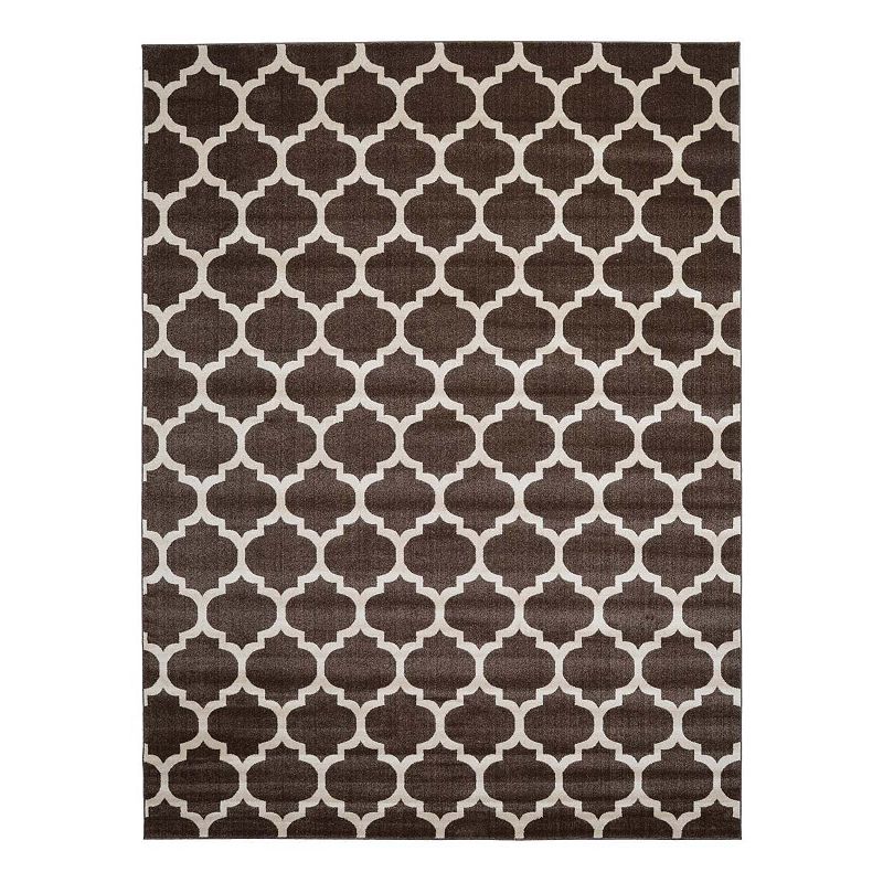 Unique Loom Philadelphia Trellis Rug, Brown, 12Ft Rnd