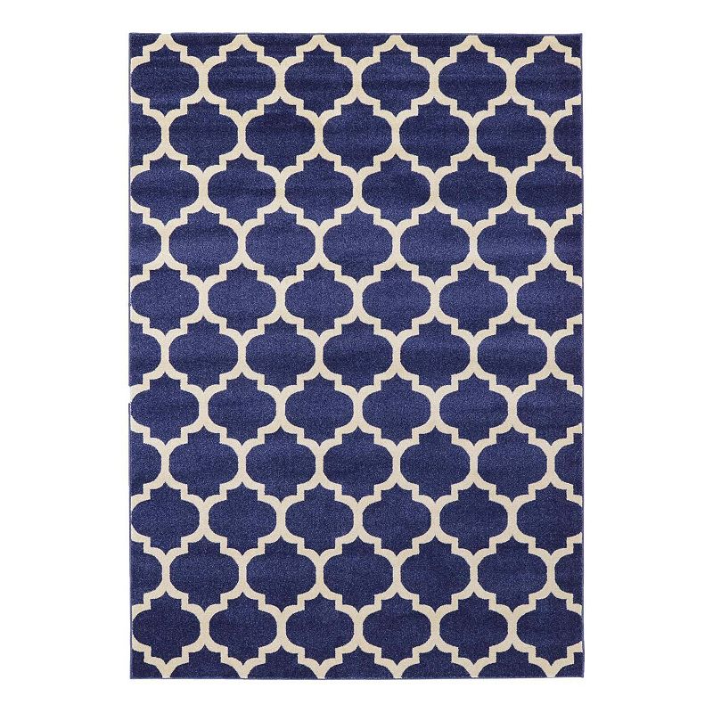 Unique Loom Philadelphia Trellis Rug, Blue, 12Ft Rnd