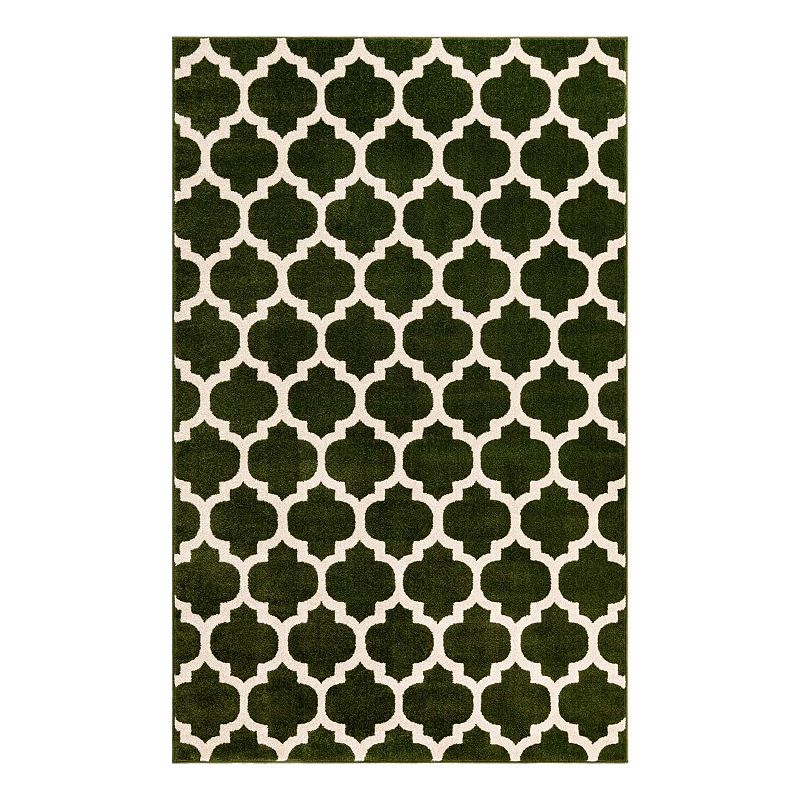 Unique Loom Philadelphia Trellis Rug, Green, 8Ft Rnd