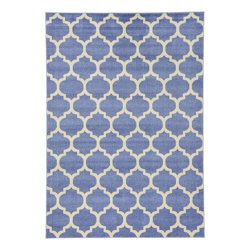 Unique Loom Philadelphia Trellis Rug, Blue, 8Ft Rnd