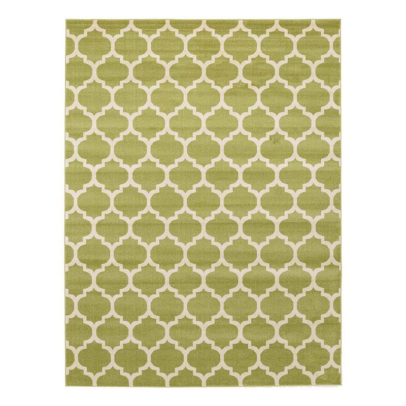 Unique Loom Philadelphia Trellis Rug, Green, 8Ft Rnd