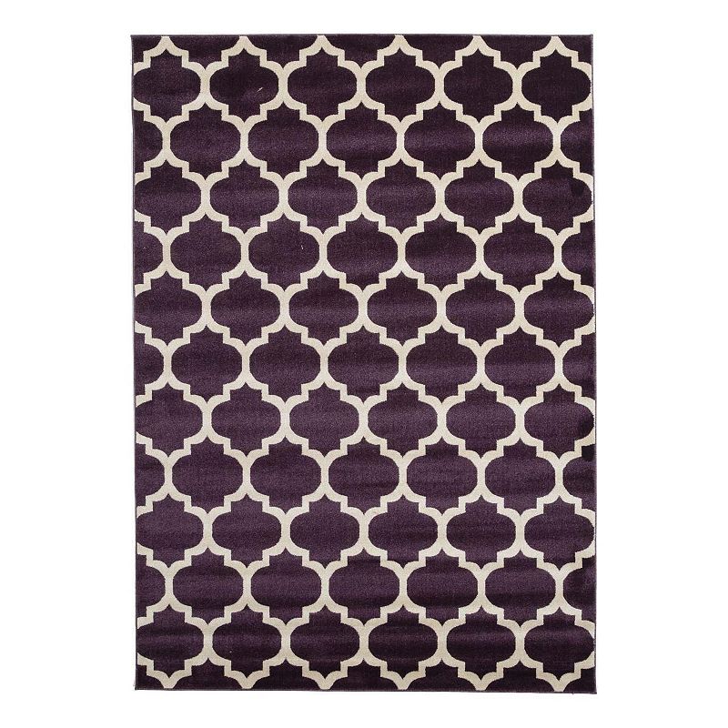 Unique Loom Philadelphia Trellis Rug, Purple, 7X10 Ft