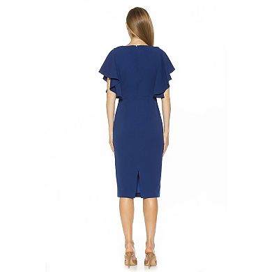 Women's ALEXIA ADMOR Flutter Midi Sheath Dress