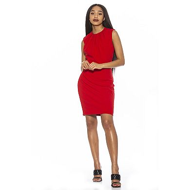 Women's ALEXIA ADMOR Crewneck Pleated Sheath Dress
