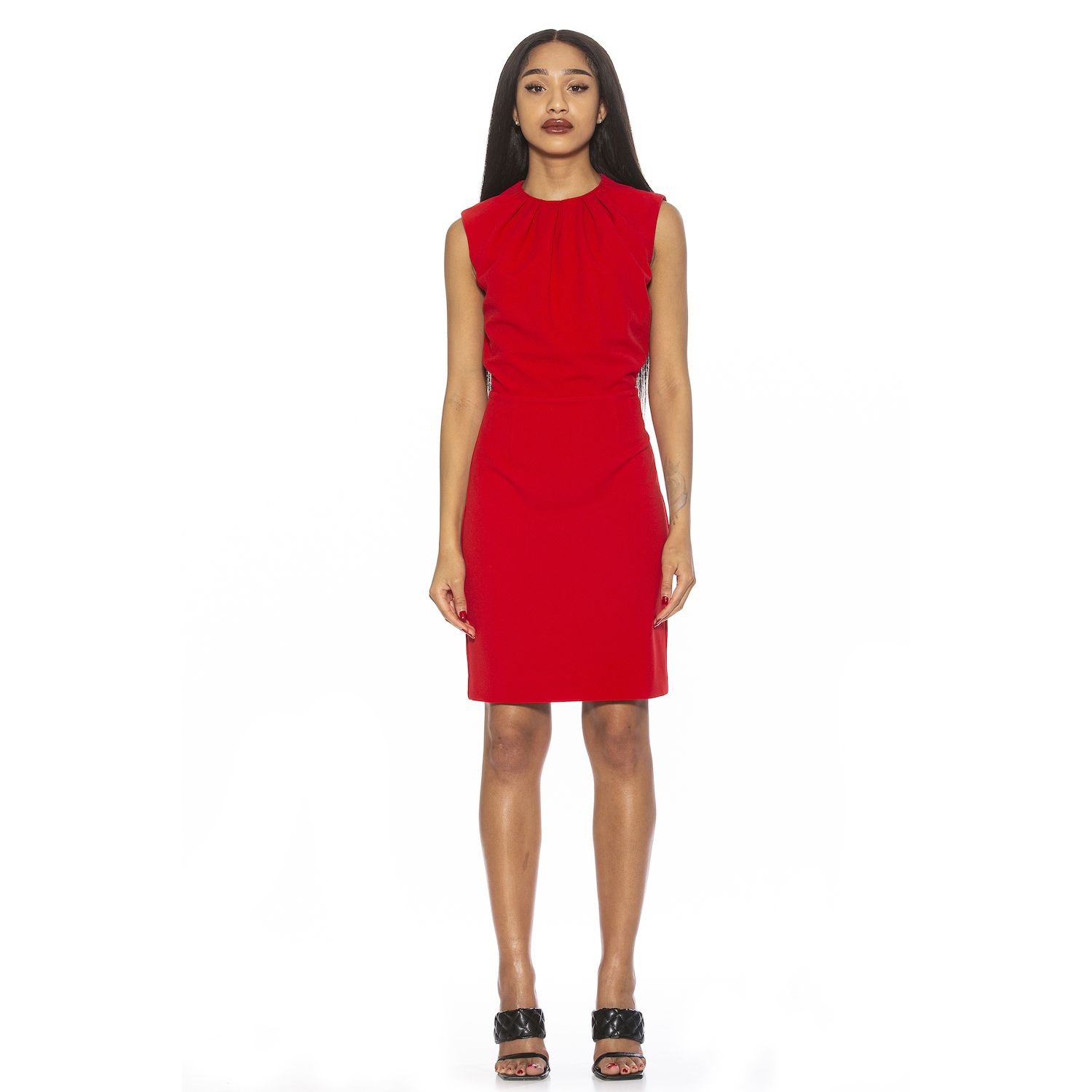 Женские платья ALEXIA ADMOR Crewneck Pleated Sheath Dress