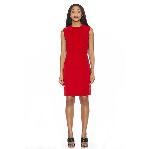 Женские платья ALEXIA Women's ALEXIA ADMOR Crewneck Pleated Sheath Dress