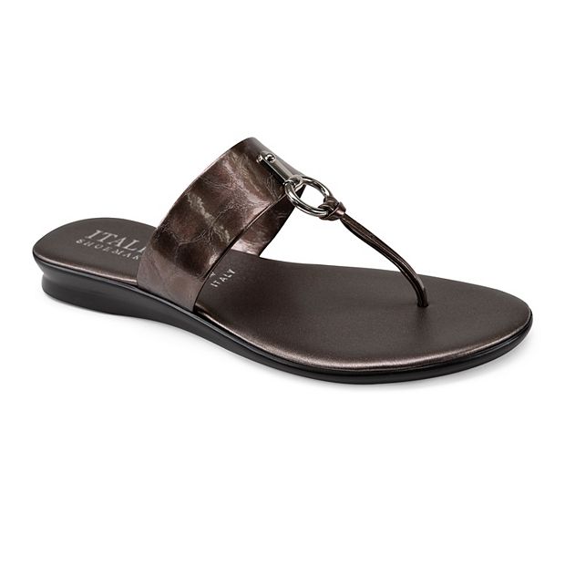 Italian shoemakers store black thong sandals