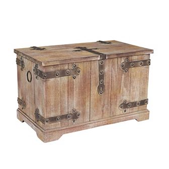 Household Essentials Aged Victorian Wood Trunk