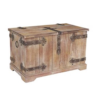 Household Essentials Aged Victorian Wood Trunk