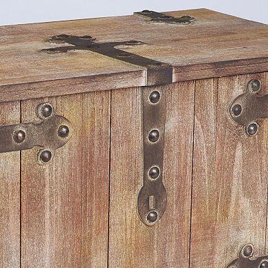 Household Essentials Aged Victorian Wood Trunk